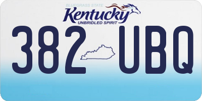 KY license plate 382UBQ