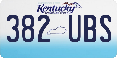 KY license plate 382UBS