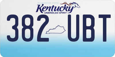 KY license plate 382UBT