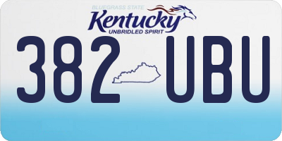 KY license plate 382UBU
