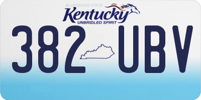 KY license plate 382UBV