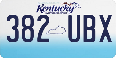 KY license plate 382UBX