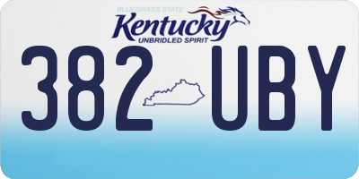 KY license plate 382UBY