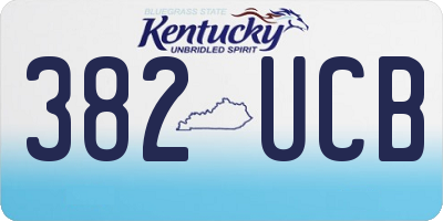 KY license plate 382UCB