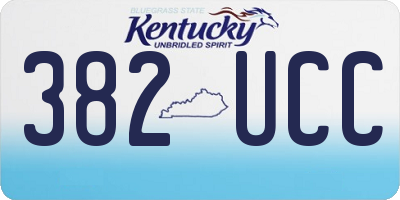 KY license plate 382UCC
