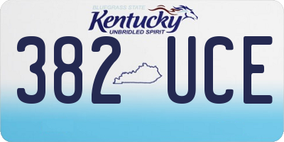 KY license plate 382UCE