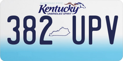 KY license plate 382UPV