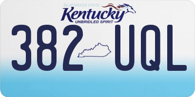 KY license plate 382UQL