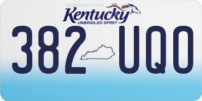 KY license plate 382UQO