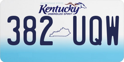 KY license plate 382UQW