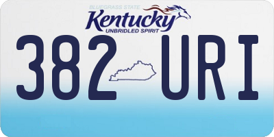 KY license plate 382URI