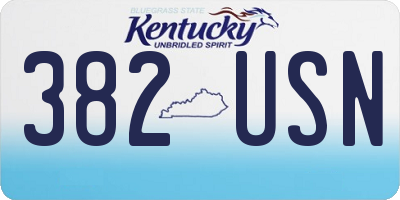 KY license plate 382USN