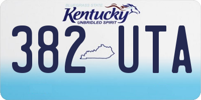 KY license plate 382UTA