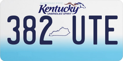KY license plate 382UTE