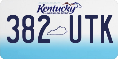 KY license plate 382UTK