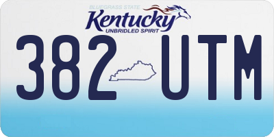 KY license plate 382UTM