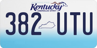 KY license plate 382UTU