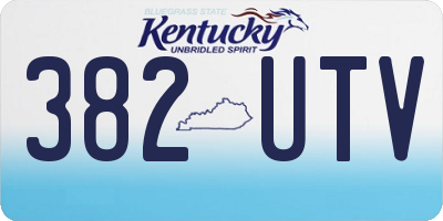 KY license plate 382UTV