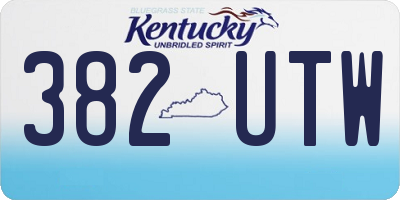 KY license plate 382UTW