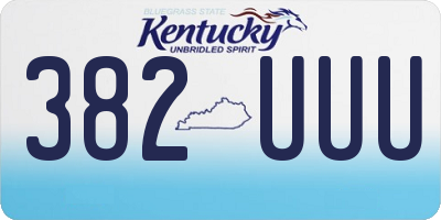 KY license plate 382UUU