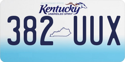 KY license plate 382UUX