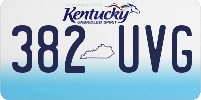 KY license plate 382UVG