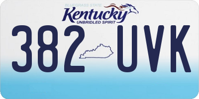 KY license plate 382UVK