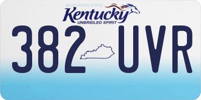 KY license plate 382UVR