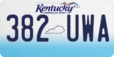 KY license plate 382UWA