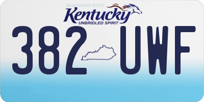KY license plate 382UWF