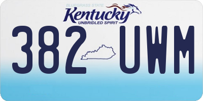 KY license plate 382UWM