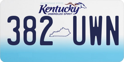 KY license plate 382UWN