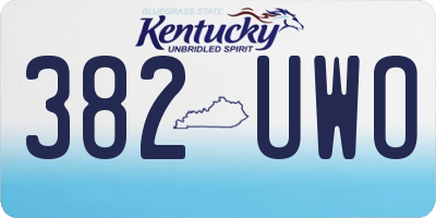 KY license plate 382UWO