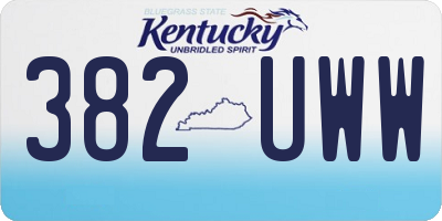 KY license plate 382UWW