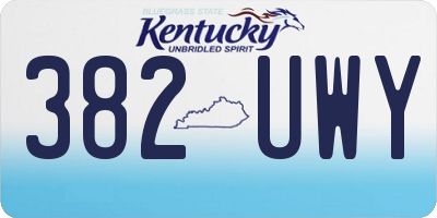 KY license plate 382UWY