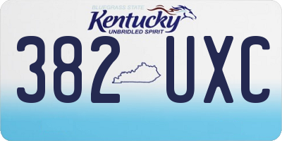 KY license plate 382UXC