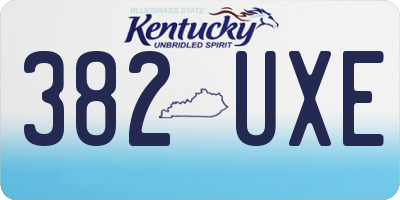 KY license plate 382UXE