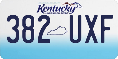 KY license plate 382UXF