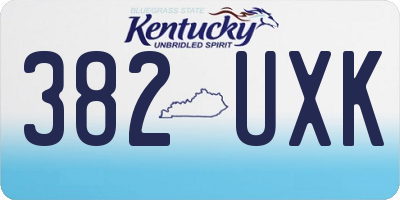 KY license plate 382UXK