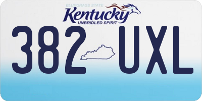 KY license plate 382UXL