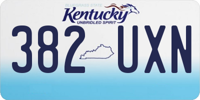 KY license plate 382UXN