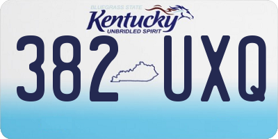 KY license plate 382UXQ