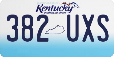 KY license plate 382UXS