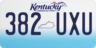 KY license plate 382UXU