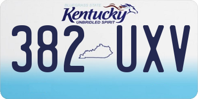 KY license plate 382UXV