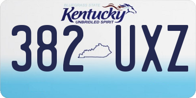 KY license plate 382UXZ