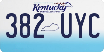 KY license plate 382UYC