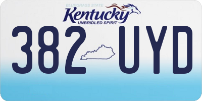 KY license plate 382UYD