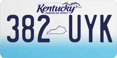 KY license plate 382UYK