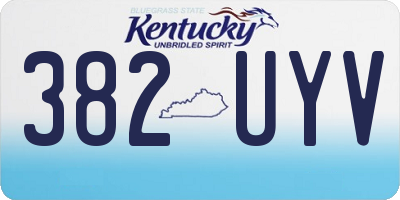 KY license plate 382UYV